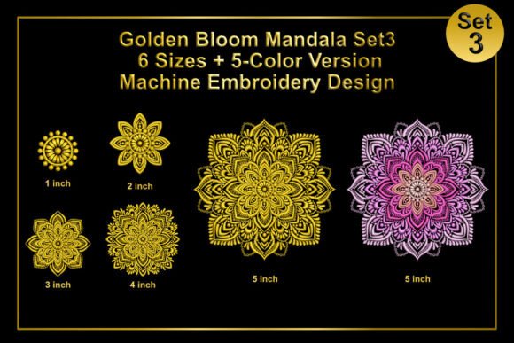 Download Golden Bloom Mandala Set 3 - Mandala set Collection